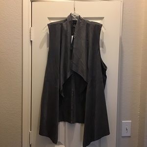 Gray faux leather vest